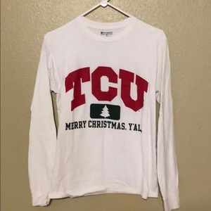 White TCU long sleeve shirt